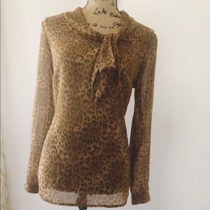 Cheetah top with tie
